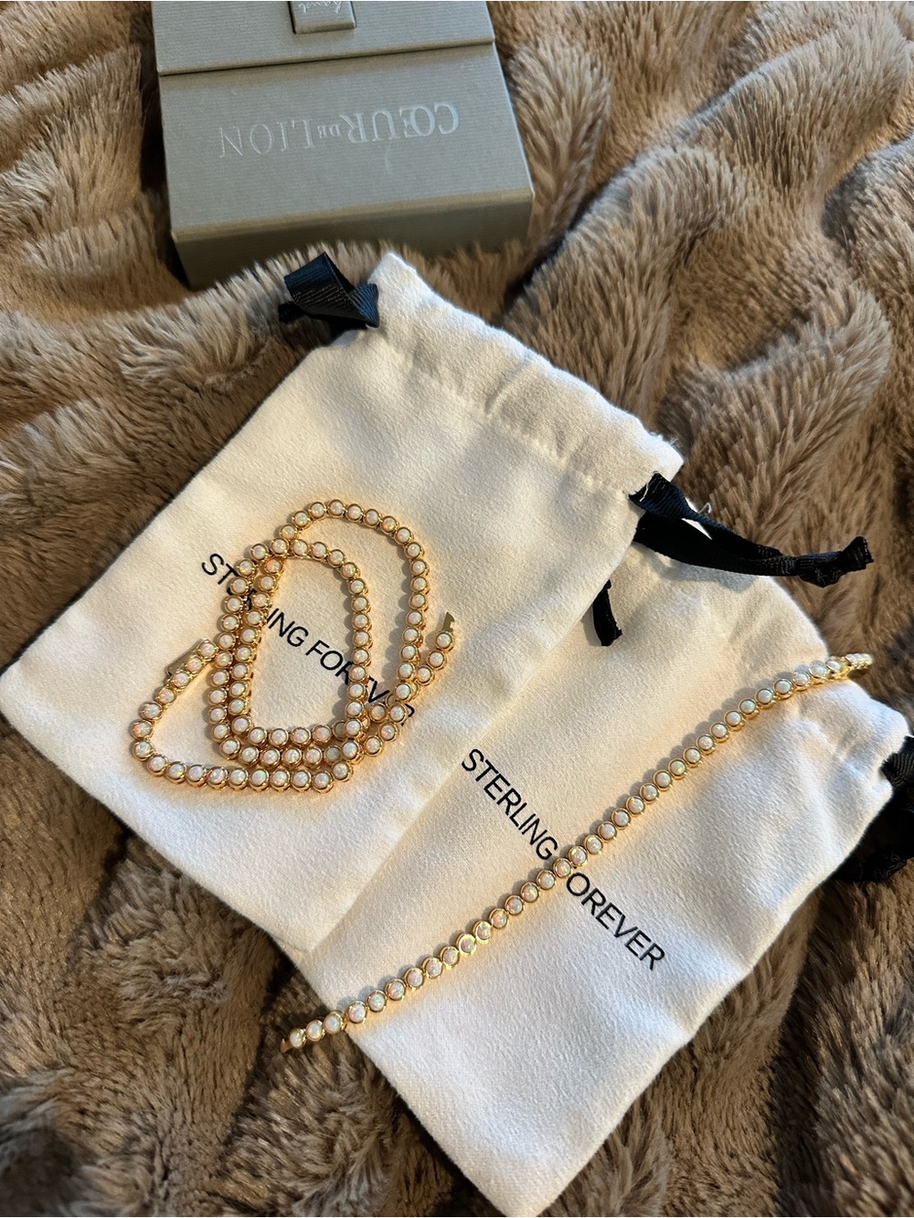 Helene Bezel Opal CZ Necklace & Bracelet Bundle